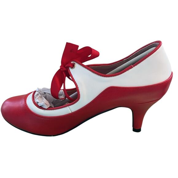 Lulu Hun London Jeanie High Heel Red and White Size 7 eu 38 UK 5 - Picture 2 of 12